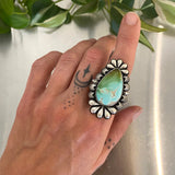 The Moonflower Ring- Natural High Grade Royston Turquoise and Sterling Silver- Finished to Size or as a Pendant