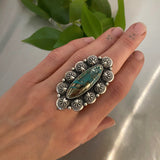 The Sweetheart Ring 2- Morenci II Turquoise and Sterling Silver- Finished to Size or as a Pendant