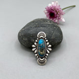 The Peacock Ring- Morenci II Turquoise and Sterling Silver- Finished to Size or as a Pendant