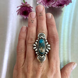 The Peacock Ring- Morenci II Turquoise and Sterling Silver- Finished to Size or as a Pendant