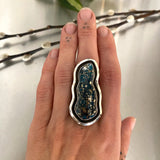 The Morenci II Reverberation Ring- Morenci II Turquoise and Sterling Silver- Finished to Size or as a Pendant