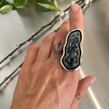 The Morenci II Reverberation Ring- Morenci II Turquoise and Sterling Silver- Finished to Size or as a Pendant