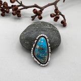 The Shadowbox Ring- Ithaca Peak Turquoise and Sterling Silver- Finished to Size or as a Pendant