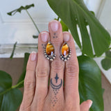 The Eternal Flame Earrings- Montana Agate and Sterling Silver