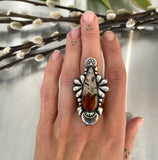 The Dagger Ring- Montana Agate and Sterling Silver- Finished to Size or as a Pendant