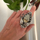 The Nightbloom Ring- Chicken Track Jasper and Sterling Silver- Finished to Size or as a Pendant