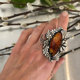 The Nightshade Ring- Montana Agate and Sterling Silver- Finished to Size or as a Pendant