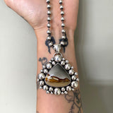 The Desert Supernova Necklace- Picture Jasper and Sterling Silver- 20" Sterling Bead Chain Included