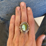 The Silhouette Ring 3- Natural Royston Turquoise and Sterling Silver- Finished to Size or as a Pendant