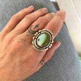 The Silhouette Ring 3- Natural Royston Turquoise and Sterling Silver- Finished to Size or as a Pendant