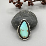 The Shadowbox Ring- Natural High Grade Royston Turquoise and Sterling Silver- Finished to Size or as a Pendant