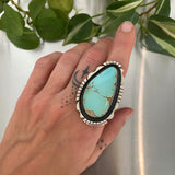 The Shadowbox Ring- Natural High Grade Royston Turquoise and Sterling Silver- Finished to Size or as a Pendant