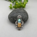 The Peacock Ring - Blue Opal Petrified Wood and Sterling Silver- Finished to Size or as a Pendant