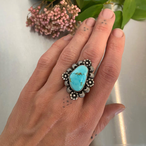 The Periwinkle Ring- Royston Turquoise and Sterling Silver- Finished to Size or as a Pendant