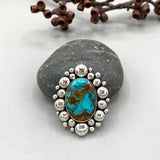 The Rising Phoenix Supernova Ring- Rising Phoenix Turquoise and Sterling Silver- Finished to Size or as a Pendant