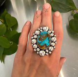 The Rising Phoenix Supernova Ring- Rising Phoenix Turquoise and Sterling Silver- Finished to Size or as a Pendant