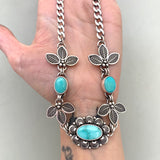 The Plumeria Collar- Royston and Kingman Turquoise and Sterling Silver- 16"-18"