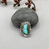The Silhouette Ring 2- Natural Royston Turquoise and Sterling Silver- Finished to Size or as a Pendant