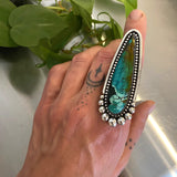 Talon Ring 1 - Bamboo Mountain Turquoise and Sterling Silver- Finished to Size or as a Pendant