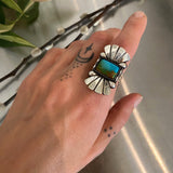 The Phoenix Ring 1- Royston Turquoise and Sterling Silver- Finished to Size or as a Pendant