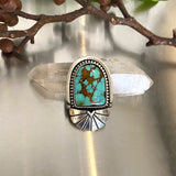 The Cosmic Portal Ring- Bamboo Mountain Turquoise and Sterling Silver- Finished to Size or as a Pendant