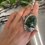 The Cosmic Portal Ring- Natural Bamboo Mountain Turquoise and Sterling Silver- Finished to Size or as a Pendant