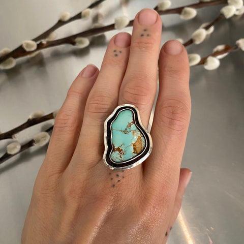 The Reverberation Ring- Natural High-Grade Royston Turquoise and Sterling Silver- Finished to Size or as a Pendant