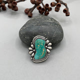 The Ripple Ring- Natural Royston Turquoise and Sterling Silver- Finished to Size or as a Pendant