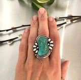 The Ripple Ring- Natural Royston Turquoise and Sterling Silver- Finished to Size or as a Pendant