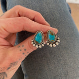 The Dewdrop Earrings- Royston Turquoise and Sterling Silver
