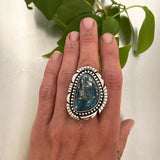 The Prospector Ring- Morenci II Turquoise and Sterling Silver- Finished to Size or as a Pendant