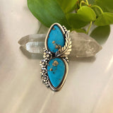 The Secret Garden Ring- Morenci II Turquoise and Sterling Silver- Finished to Size or as a Pendant
