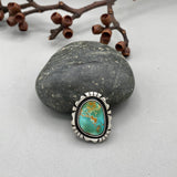 The Shadowbox Ring- Natural Royston Turquoise and Sterling Silver- Finished to Size or as a Pendant
