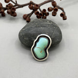 The Shadowbox Squiggle Ring- Natural High-Grade Royston Turquoise and Sterling Silver- Finished to Size or as a Pendant