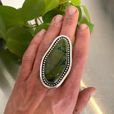The Sidewinder Ring- Bamboo Mountain Turquoise and Sterling Silver- Finished to Size or as a Pendant