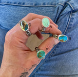 Hand-Stamped Turquoise Rings