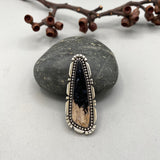 The Stiletto Ring- Petrified Palm Root and Sterling Silver- Finished to Size or as a Pendant