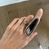 The Stiletto Ring- Petrified Palm Root and Sterling Silver- Finished to Size or as a Pendant