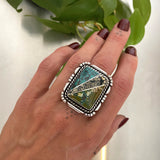 The Sunbeam Ring- Bamboo Mountain/Morenci II/Bao Canyon Turquoise and Sterling Silver- Finished to Size or as a Pendant