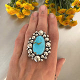 The Pilot Mountain Supernova Ring- Natural Pilot Mountain Turquoise and Sterling Silver- Finished to Size or as a Pendant