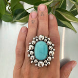 The Royston Supernova Ring- Natural Royston Turquoise and Sterling Silver- Finished to Size or as a Pendant