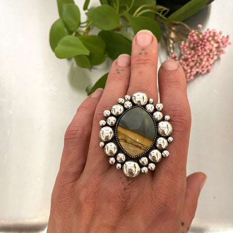 The Desert Supernova Ring- Owyhee Picture Jasper and Sterling Silver- Finished to Size or as a Pendant