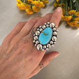 The Pilot Mountain Supernova Ring- Natural Pilot Mountain Turquoise and Sterling Silver- Finished to Size or as a Pendant