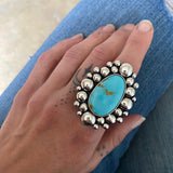 The Pilot Mountain Supernova Ring- Natural Pilot Mountain Turquoise and Sterling Silver- Finished to Size or as a Pendant