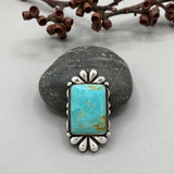 The Willow Ring- Royston Turquoise and Sterling Silver- Finished to Size or as a Pendant