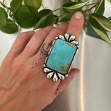 The Willow Ring- Royston Turquoise and Sterling Silver- Finished to Size or as a Pendant