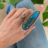 The Talon Ring- Ithaca Peak Turquoise and Sterling Silver- Finished to Size or as a Pendant