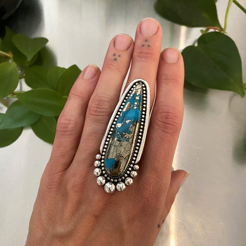 The Morenci II Talon Ring- Morenci II Turquoise and Sterling Silver- Finished to Size or as a Pendant