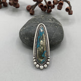 The Morenci II Talon Ring- Morenci II Turquoise and Sterling Silver- Finished to Size or as a Pendant