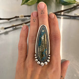 The Morenci II Talon Ring- Morenci II Turquoise and Sterling Silver- Finished to Size or as a Pendant